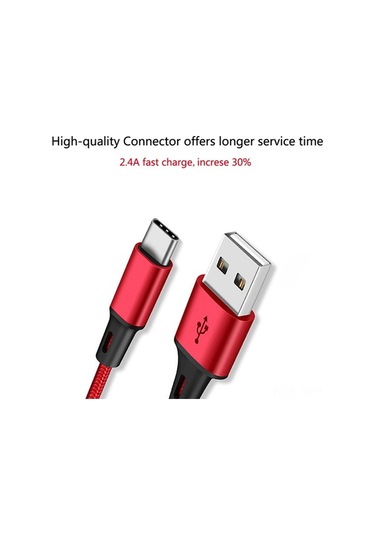 Sandwich Örgülü Nylon Type-c Kablosu - Hızlı Şarj, Stabil Veri Transfer - Samsung Galaxy, Lg, Oneplus Uyumlu