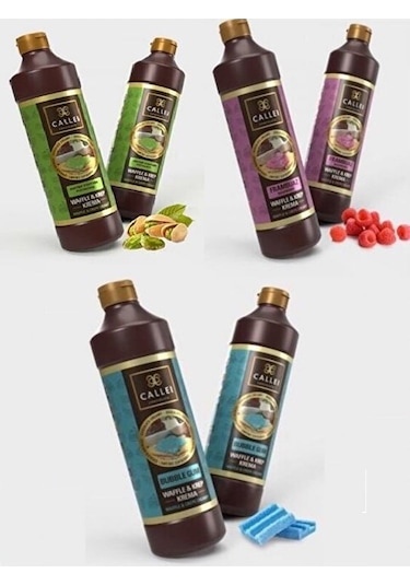 Callei Antep Fıstıklı + Frambuazlı + Bubble Gum Waffle Sos 3 x 1 LG