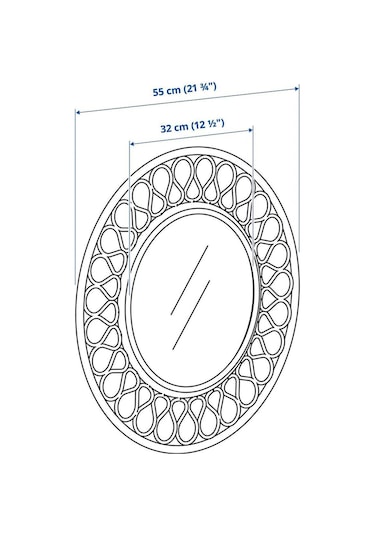 Grınsbol Rattan 55 Cm Duvar Aynası Dekorasyon Naturel