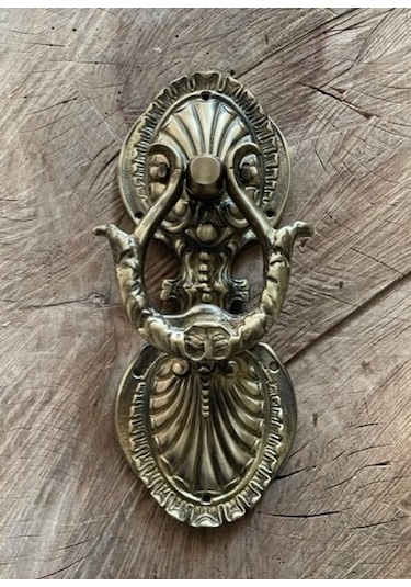 Antik Sarı Döküm Pirinç Ahşap Kapı Tak Tak Kapı Tokmagı