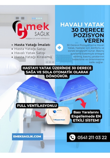 2 Motorlu Mdf Başlıklı Hasta Karyolası Ultra Takım