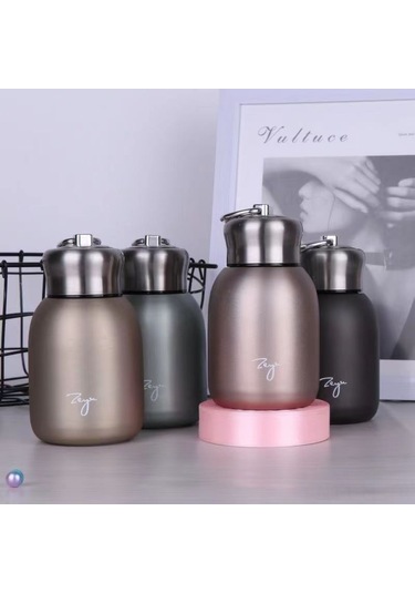 Lemestar Rose Gold 300 Ml Çelik Paslanmaz Mini Sürekli Isıtıcı Bardak - Outdoor, Seyahat, Bisiklet İçin Hafif Ve Dayanıklı Altın