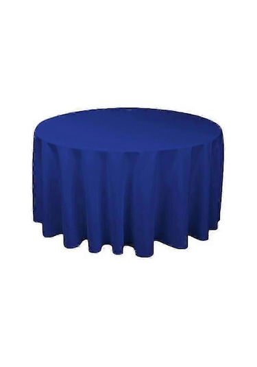 Düğün İçin Düz Renk Masa Örtüsü Yuvarlak Polyester Dayanıklı Masa Örtüsü Çap 160cm Kraliyet Mavisi Diğer