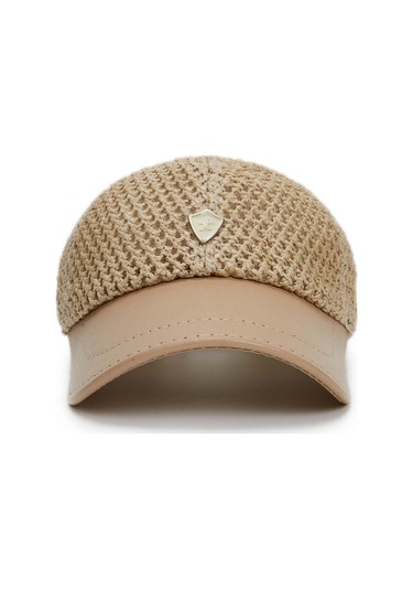 Tamer Tanca Erkek Deri Hasır Bej Hasır Şapka 524 1093 Ith Sapka Y23 Bej Hsr/dr Bej