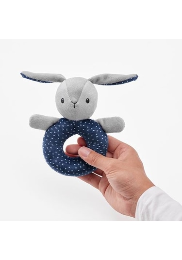İkea Gulligast Çıngıraklı Minik Tavşanlı Oyuncak Gri - Mavi 15 CM