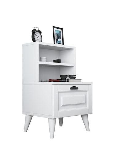 Rani Bd105 Komodin 2 Raflı Membran Çekmeceli Komodin Beyaz