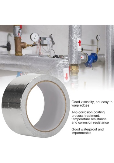 Alüminyum Folyo Bant Yanmaz Kombi Soba Borusu Bandı 48mm X 5m