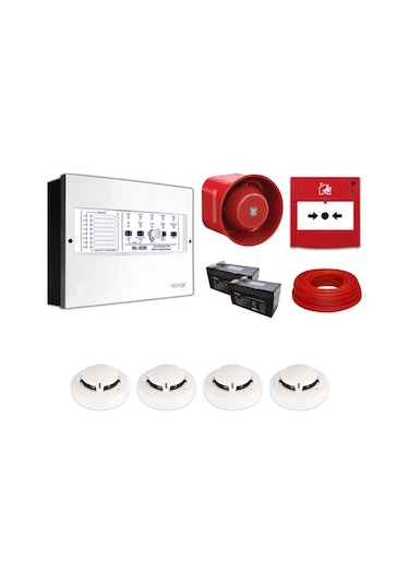 Mavigard Maxlogic 4 Lü Konvansiyonel Yangın Alarm Seti 100 Metre Kablo Dahil