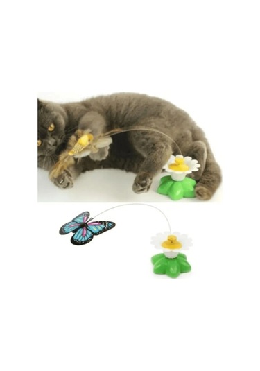 Pribor Evcil Hayvan Hareketli Dönen Kelebek-kedi Oyuncağı Pille Çalışır