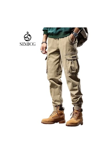 Erkek Retro Yıkanmış Paçalı Tulum Haki