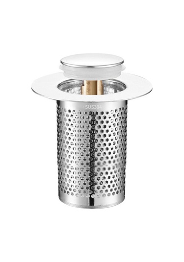 Yaozixa Paslanmaz Çelik Evrensel Lavabo Tıkacı - 2'li Fonksiyonlu Anti-tıkanıklık Filtreli Gümüş