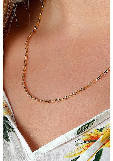 14 Ayar Altın Zincir Kolye Örme Zincir Kolye 45 Cm Uzunluk 1,90 Mm Kalınlık