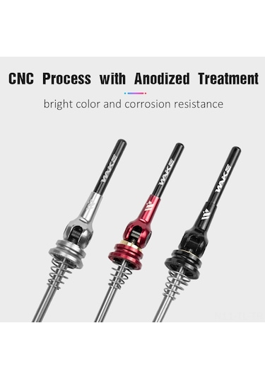 Hombey Hq-01 Titanyum Alaşımlı Bisiklet Hızlı Çıkarma Kolu - Kırmızı Alüminyum Alaşımlı, Ön:19.2cm, Arka:23cm, 53g Çok Renkli