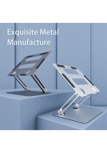 Ebitda 17,3 Katlanabilir Alüminyum Tablet Standı, Soğutucu Dizüstü Bilgisayar Yükselticisi, Gümüş