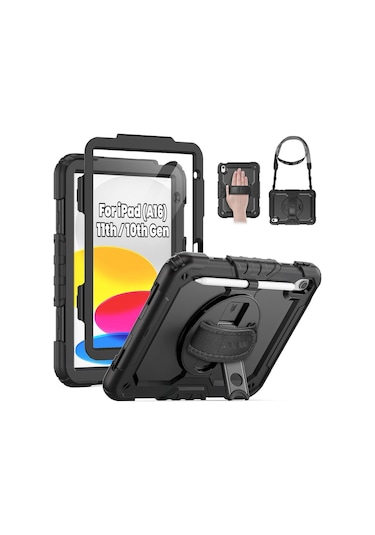 Ipad 11. Nesil A16 2025 Uyumlu Kılıf Stand Askılı Zırh Tank Defender Kapak A3354