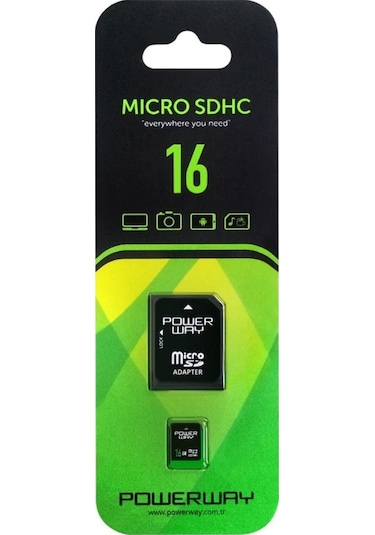 Powerway16 GB MicroSD Hafıza Kartı + Adaptör