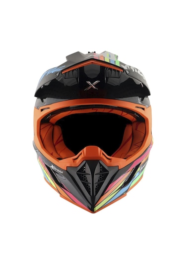 Axor Xcross 2X E Full Face Kask Gri - Parlak Siyah