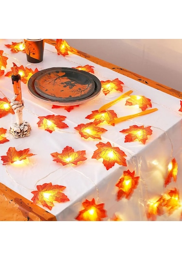 1 Adet Akçaağaç Yaprağı Dize Işıkları 10/20/30/40 Led Işıkları 1 Adet