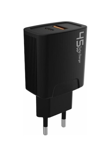 Pdateknoloji 45 Watt Usb + Type-c Pd Hızlı Şarj Başlık Adaptör Fast Turbo Qualcomm 3.0 Yerli Üretim