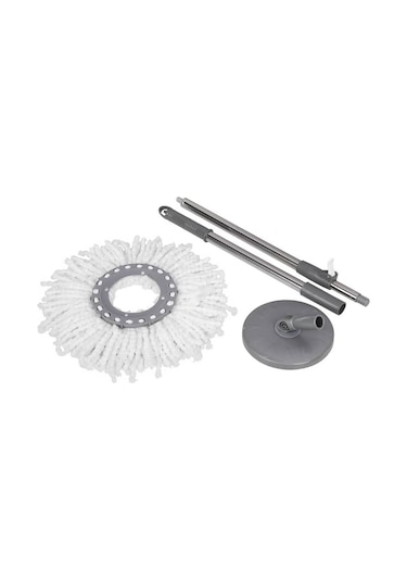 Elmop Döner Başlıklı Yedek Mop Seti - Mikrofiber Mop + Teleskobik Sap