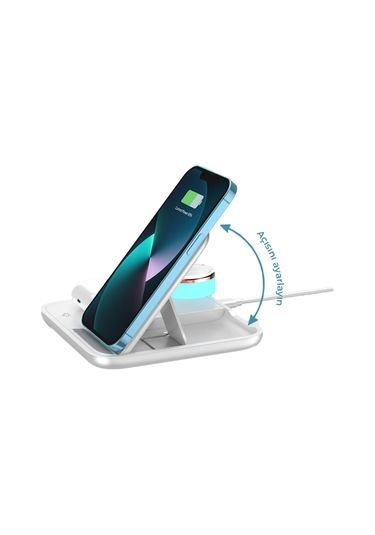 Schitec SCH18W 18.5 W Kablosuz Wireless Hızlı Şarj Ünitesi ve Gece Lambası Beyaz