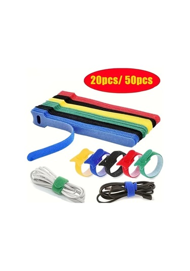 Gateesat Yeşil 20 Adet 15 Cm Kendinden Yapışkanlı Nylon Bağlama Kayışı Seti