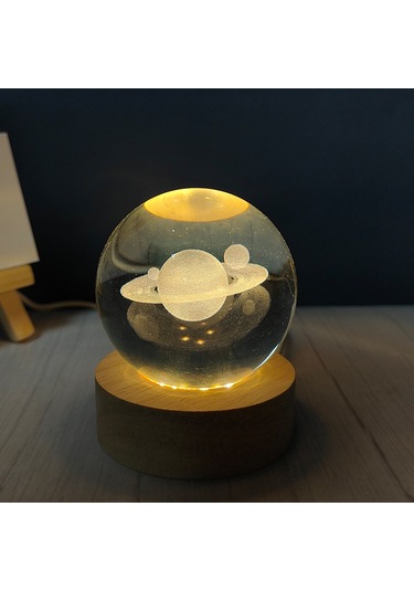 Kosona Nurluce 6cm Usb Işıklı Ayarlanabilir Güneş Sistemi Kristal Top, Sevgili Arkadaş Hediyesi, Gece Lambası Diğer