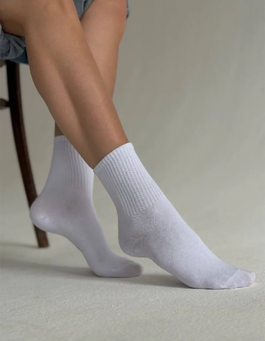 Socks Week Beyaz Spor Çorapları 7 Çift, Hediye Paketi İçinde 433948788 Beyaz