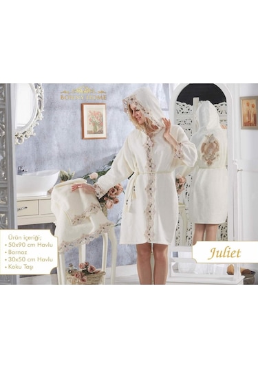 Bonny Home Juliet Krem Bayan Fransız Dantelli Balayı Çeyizlik Ham