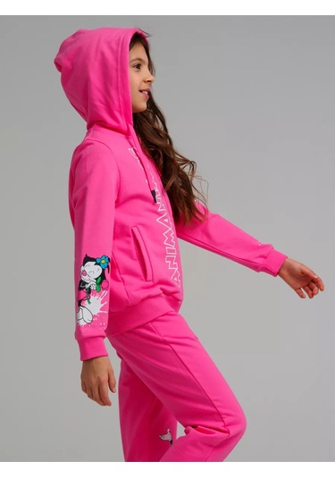 Playtoday Fermuarlı Kapüşonlu Genç Sweatshirt 210161767 Pembe