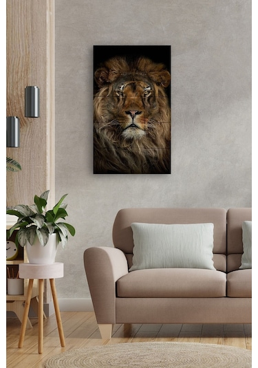 Doğal Taş Tablo - Aslan Tablo- Duvar Dekoru 30x50cm