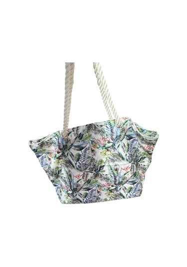 Monte Lui 1011 Plaj Çantası Yapraklı Desenli Çok Renkli