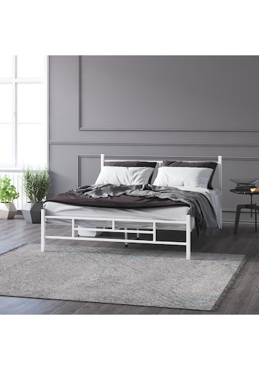 Defne Metal Karyola 150x200 Cm Beyaz Renk