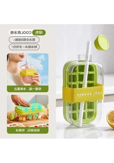 Fastbuy Cool Ev Tipi Taşınabilir Pipetli Buz Kalıbı 800 Ml Yeşil Bardak Ev Dekorasyonu Yeşil