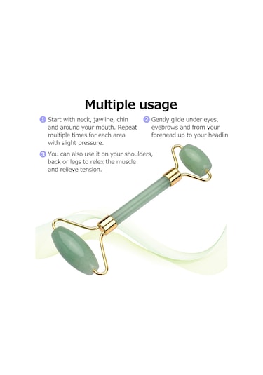 Gajeena Yeşil Jade Güzellik Aleti Seti: Kalp Şekilli Gövde/ Yüz Tırnak Ve İki Uçlu Rulman - Kas Gevşetici, Kuru Cilt Bakımı, Güzellik Masajı Yeşil