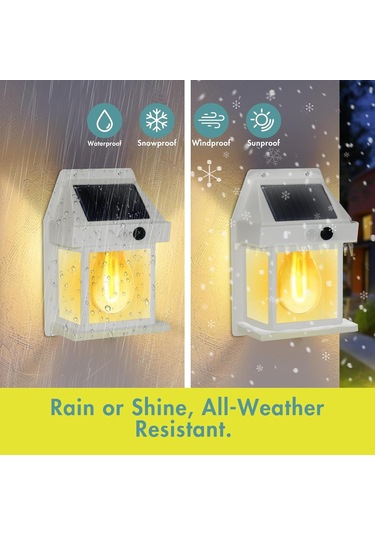 2 Paket Güneş Powered Motionsensor Duvar Lambası Dualbrightness, İç/dış Mekan, Beyaz Beyaz