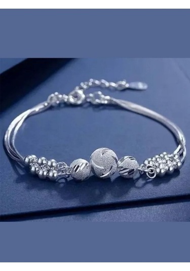 925 Ayar Gümüş Boncuk Top Bileklik