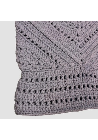 Uretti - Yıldız 7202 - El Örgüsü Crop Büstiyer Bikini Üstü Motif - Mavi