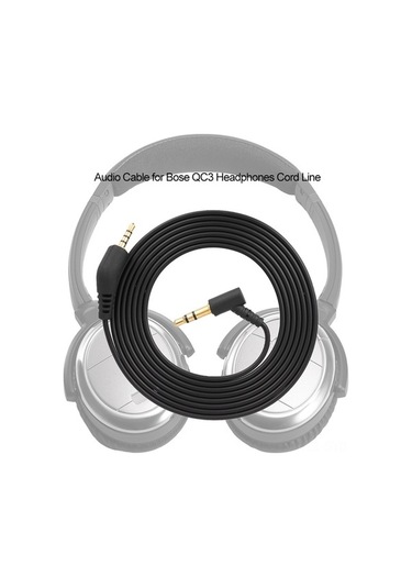 Sandwich Bose Qc3 Kulaklık Ses Kablosu - 3.5mm-2.5mm Altın Uçlar, Tpe, 150cm, Siyah, Mikrosuz, Kontrolsüz