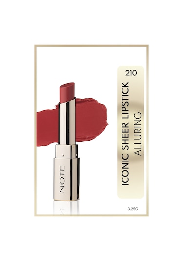 Note Cosmetique Iconic Sheer Lipstick Nemlendirici Parlak Ruj 210 Alluring - Kırmızı