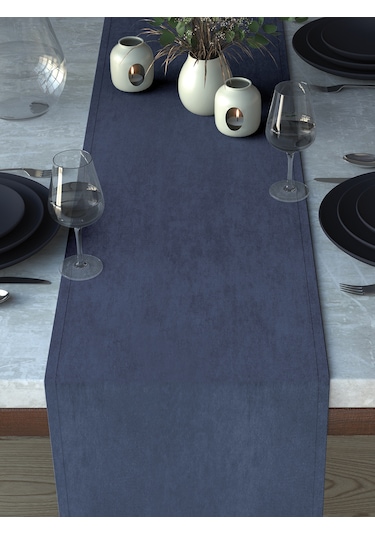 Kadife Dokulu Güvercin Mavisi Runner Güvercin Mavisi