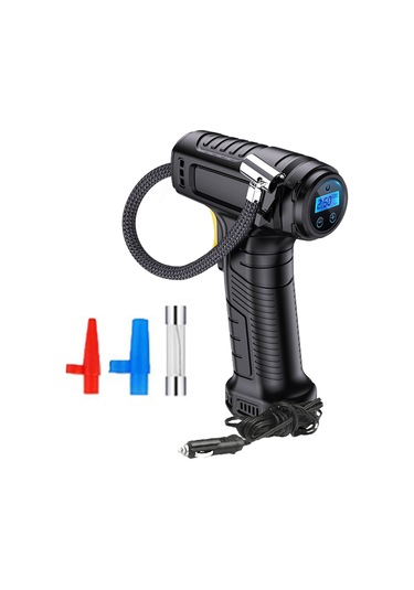 Aubyhe Araç Lastik Pompa, Akıllı Dijital Ekranlı, Otomatik Durma, Led Işık, 4000mah Pil, 3 Fişli, El Tutan, Taşınabilir Siyah
