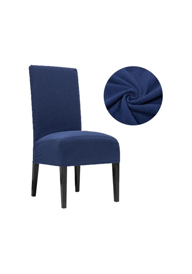 Jms Lacivert Yüksek Streç Süper Yumuşak Sandalye Spandex Elastik Sandalye Yemek Odası Sandalyesi Kapakları