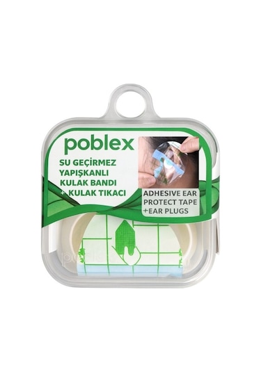 Poblex Su Geçirmez Yapışkan Kulak Bandı + Kulak Tıkacı