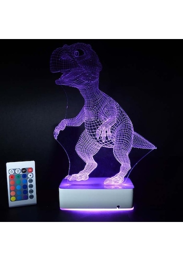 Özel Tasarım Dinazor 3D Led Lamba