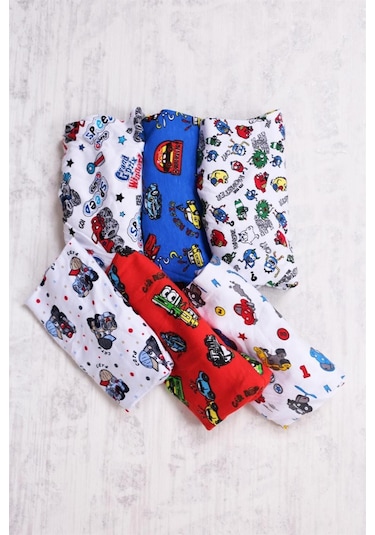 Gümüş 6'lı Erkek Çocuk Karışık Desenli Boxer Karışık