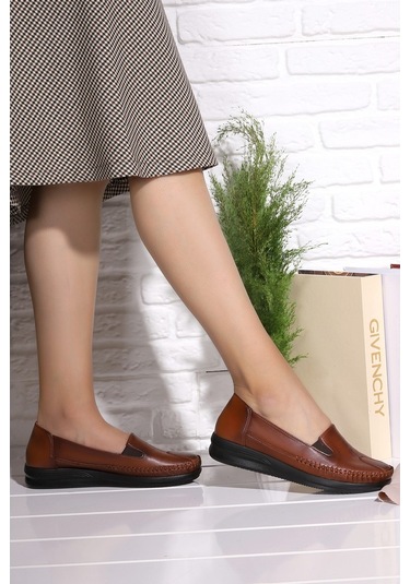 Ayakkabımood P 100 Özel Topuk Jeli Taba Günlük Bayan Ayakkabı 001