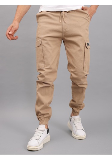 Yxc Trend Maker Erkek Kargo Pantolon Paça Lastikli Erkek Pantolon Vizon