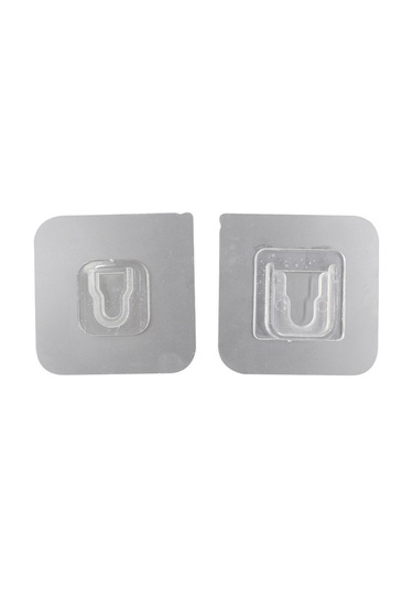 Pufai Çift Taraflı Yapışkanlı Şeffaf Askı Askılık 40 Set 80 Parç Şeffaf