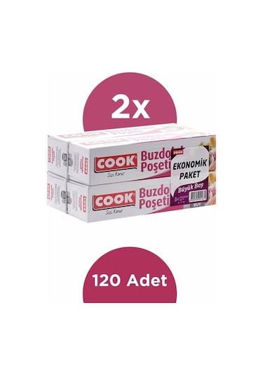 Cook Buzdolabı Poşeti Büyük Boy 30 X 45 Cm 2'Li Paket 120 Adet